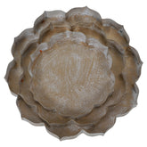 Antique Design White & Gold Urli Tray Set of 3